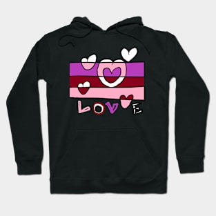 love and heart pattern Hoodie